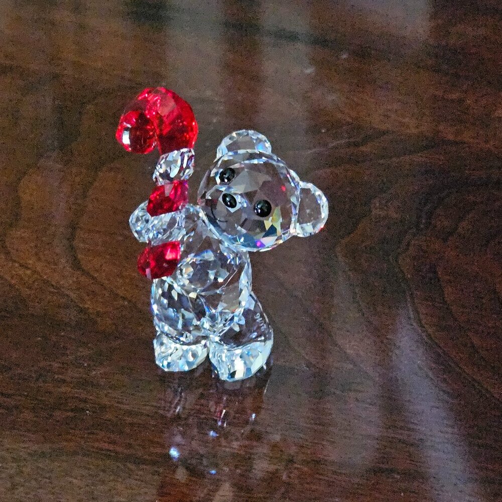 RARE SWAROVSKI CRYSTAL KRIS BEAR CANDY CANE CHRISTMAS HOLIDAY FIGURINE 5464863
